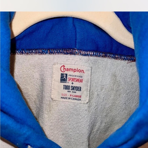 Todd Snyder x Champion Blue and White SOHO Hoodie - Picture 2 of 2